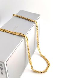 18K Solid Yellow GF Gold Curb Cuban Link Chain Necklace HipHop Italian Stamp AU750 Men039s Women 7mm 750 MM 75 CM long 29 INC9596053