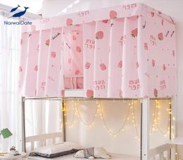 Students Dormitory Bunk Bed Curtains Mosquito Net Dustproof Blackout Cloth Bed Canopy Tent Curtain Removeable Shading Nets Dorm 224287218