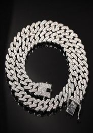 Who 1630Inch Micro Paved 12mm S Link Miami Cuban Chain Necklaces Hiphop Men Rhinestones Fashion Jewellery Drop 211W283n1909346