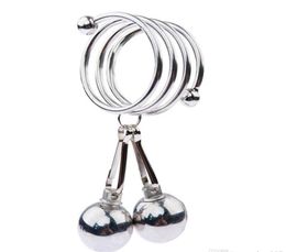 Male Metal Ball Cockrings Heavy Hanger Stretcher Extender Cock Pendant Enlargers Enlargement Penis Delay Ring Sex Toys for Men2053566