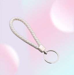 PU Leather Braided Woven Rope Keychain DIY Bag Pendant Key Chain Holder Key Car Trinket Keyring For Men Women Gift Jewelry9634818