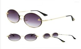 Sunglasses Luxury Round Bee Women Men Retro Brand Designer Metal Frame Oversized Shades Gafas De Sol Mujer 20221838702