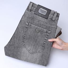 Men's Jeans spring summer THIN Men Slim Fit European American AJicon High-end Brand Small Straight Pants QK139-01