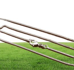 Bulk 1MM 925 sterling Silver Box chains Choker necklaces For women Men Jewellery Pendant Making 16 18 20 22 24 inches8500727