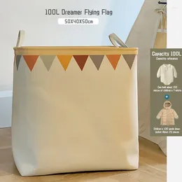 Laundry Bags Banded Canvas Foldable Basket For Dirty Clothes Kids Baby Children Toys Large Storage Hamper Office Home