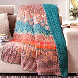 SYDCOMMERCE Reversible Microfiber Boho Striped Pattern Quilted Throw Blanket for Bed/Couch/Sofa, Soft and Lightweight