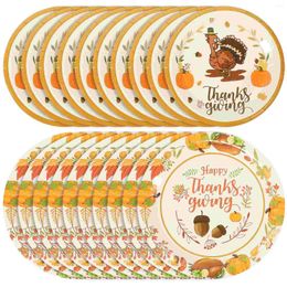 Disposable Dinnerware 32 Pcs Thanksgiving Dinner Plate Dessert Gathering Fruit Tablecloth Delicate Plates Paper Hawaiian