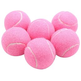 6Pcs Pack Pink Tennis Balls Wear-Resistant Elastic Training Balls 66Mm Ladies Beginners Practise Tennis Ball For Club 240411