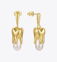 Dangle Earrings ENFASHION Trendy Teeth Pearl Drop For Women Gold Color Earings Fashion Jewelry Wedding Pendientes E2112859642514