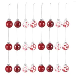 Decorative Figurines 24pcs Christmas Ornaments With Strings Tree Hanging Holiday Balls For Wedding Home