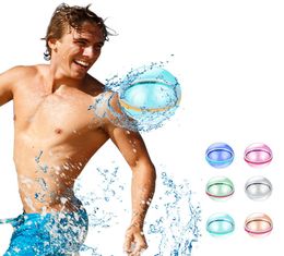 Water Balloons Toy Sand Play Bomb Splash Balls Fun Toy Sports Reusable Magnetic Closure Round Pure Soft Silicone Balloon Pool Beach Toys2799455