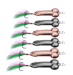 Spoon Fishing Lures VIB Metal Jig Bait Casting Sinker Spoons Spinners with Feather Hooks for Trout Bass Spinner Baits5722011