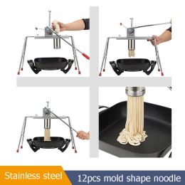 Makers Commercial Manual Stainless Steel Noodle Pressing Machine 12 Shapes Pasta Maker Press Machine