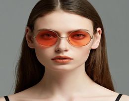 Sunglasses Retro Round Pink Women Brand Designer Sun Glasses For Mirror Female UV400 9BLS34062675098