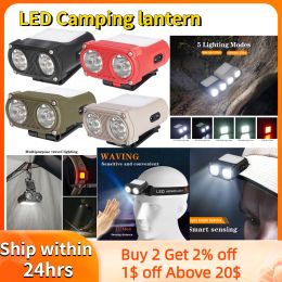 Rings Waterproof Camping Head Lamp Typec Charging 5 Modes Keychain Light Led 1200mah Portable 500lm for Outdoor Running