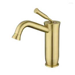 Bathroom Sink Faucets Vidric Arrival Brush Gold/Chrome/Black Basin Faucet Single Handle Mixer Tap Deck Mounted And Cold Fauc