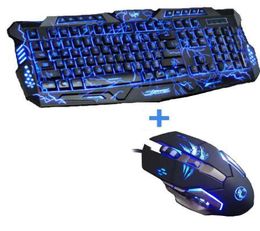 New Advanced Tricolour Backlight Gaming Keyboard Game Keyboard Mouse Combo 6 Buttons 3200 DPI Mechanical Pro Gaming Mouse4312462
