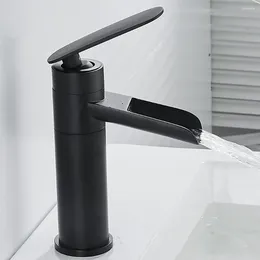 Bathroom Sink Faucets Black Pure Copper Wash Basin Under Counter Single Handle Cold Water Faucet Mixing