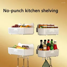 Kitchen Storage Ultimate Space-Saving Solution: Innovative No-Drill Wall-Mounted Rack With Detachable Baskets