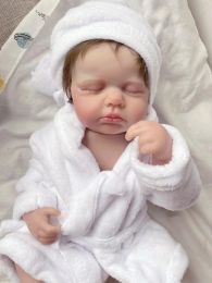 48CM Reborn Loulou Full Body Vinyl Reborn Baby With 3D Skin Visible Veins Lifelike Soft Touch Gift for Children