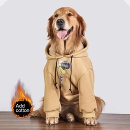 Dog Apparel Winter Hoodie Add Cotton Sweatshirts Big Dogs Warm Clothes Golden/Samoyed/Labrador Large Pet Jacket Clothing 15-50KG