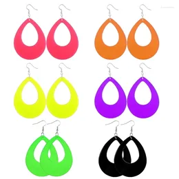 Dangle Earrings 1 Pair Aesthetic Neons Exaggerated Water Droplet Vintage Plastic Lightweight All-Matched Ear Hooks