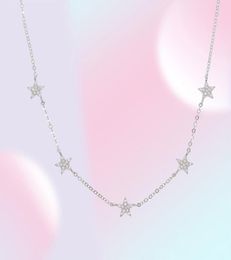 2019 Christmas gift vermeil 925 sterling silver cute star choker charm necklaces charming women Jewellery fine silver necklace T20018046066