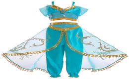 kids clothes girls Jasmine Princess outfits children Cosplay Costume cartoon Kids Fancy Dress Clothing C3466789226