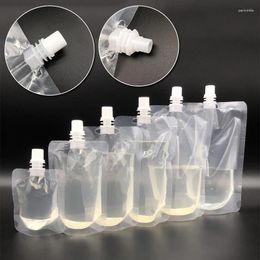 Disposable Cups Straws 10pcs Transparent Nozzle Bag Spouted Drink Bags Beverage Packaging Pouch For Camping Outdoor Plastic Spray Pocket