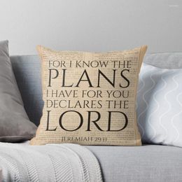 Pillow For I Know The Plans Have You | Jeremiah 29:11 Throw Pillows Aesthetic Covers Decorative Luxury Case