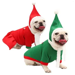 Dog Apparel Pets Clothing Santa Costume Year Cat Hoodie Party Christmas Clothes Hat