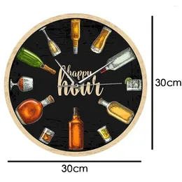 Wall Clocks Happy Hour Wine Clock Man Cave Bar Decor