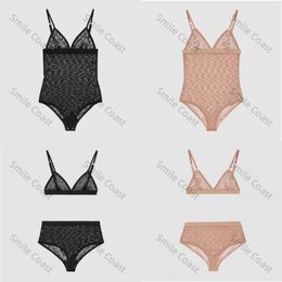 G luxury one-piece bikini lingerie mesh letter embroidery see-through lace sexy swimsuit women