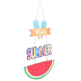 Party Decoration Summer Pendant Creative Door Sign Crafts The Ice Cream Wood Signs Hello Hanging