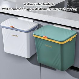 Suspending Kitchen Trash Can Multifunctional Waste Bin U Shaped Card Slot garbage Basket waste holder household accessories