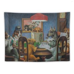 Tapestries Dogs Playing D&D Tapestry Wall Hangings Decoration Wallpapers Home Decor Bedrooms Decorations