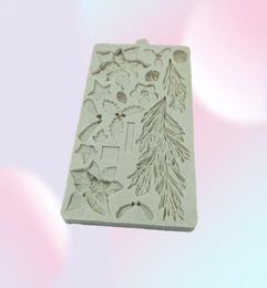 Cake Decorating Tools Fondant Mold Silicone Mold Christmas Flower Pine Branch Silicone Mold Kitchen Baking Tool K062 2201176759070