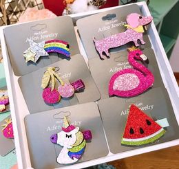 lovely Shining unicorn dog rainbow princess hairpin children039s hair clips Jewellery children cute accessories3582411