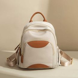 Cloth Oxford Backpack for Women in Spring/summer 2024 Simple and Large Capacity Casual Small Commuting Korean Version with Contrasting Color Trend