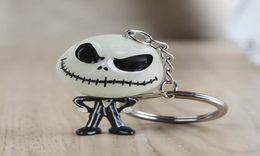 The Nightmare Before Christmas Keychain Jack Skellington Key Ring Hanger mask The head glowed in dark figure toy key chain8958626