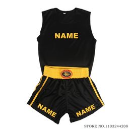 Muay Thai Shorts MMA Shirt Custom Boxing Shorts Child Adult Personalised Sanda Wushu Grappling Kickboxing Martial Arts Clothing