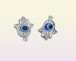 100pcs Hamsa Hand EVIL EYE Kabbalah Luck Charms Pendant For Jewellery Making Bracelet 19x12mm276k7962581