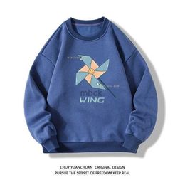 Sweatshirts Mens Jackets Mens Casual Long-sleeved Sweatshirts Fashion Printing Daily Round Neck Pullover Large Size Loose Anime Hoodie 240412