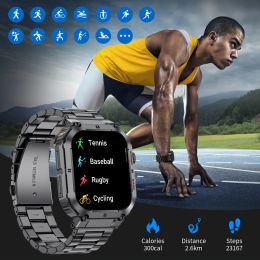 2024 New Outdoor Smart Watch Men 1.96" Screen IP68 Waterproof Watches Bluetooth Call Smartwatch Multiple Sports For Android IOS