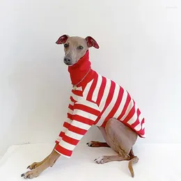 Dog Apparel Pet Casual Red Striped Clothing Italian Greyhound Spring Summer Clothes For Dogs Shirt Couple Cat Puppy