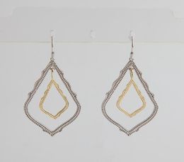 Mixed Metal Dangles Double Drop Earring with Cartons in Gold19673228476215