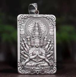 Vintage ThousandHand Avalokitesvara Pendant Rat Male Zodiac Buddha Large Amulet Necklace Male Gift Accessories300d2270826