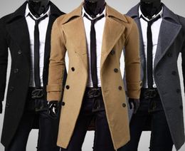 New Mens Winter Trench Coats Overcoats Duffle Coat Men Winter Jacket Peacoat manteau homme fz05652014796
