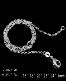 925 Sterling Silver Necklace Rolo quot O quot Chain Necklaces Jewellery 1mm 16039039 24039039 925 Silver DIY Chai8947162
