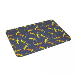 Carpets Lizards Gecko Party 24" X 16" Non Slip Absorbent Memory Foam Bath Mat For Home Decor/Kitchen/Entry/Indoor/Outdoor/Living Room